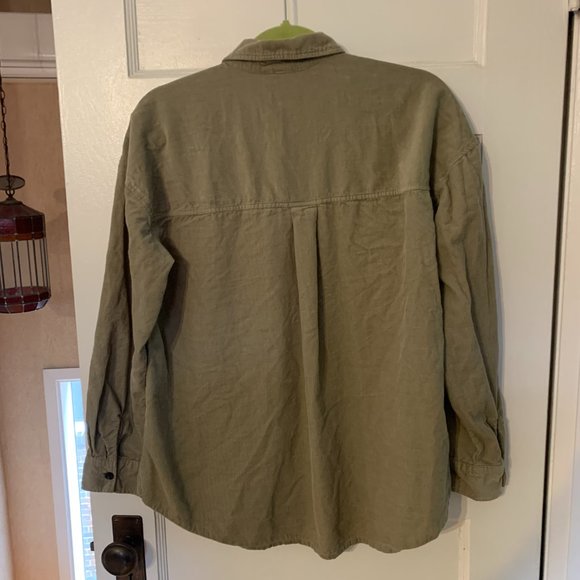 H&M Olive Green Corduroy Shirt - Picture 7 of 8